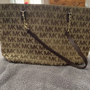 Michael Kors Brown Tan Logo Tote